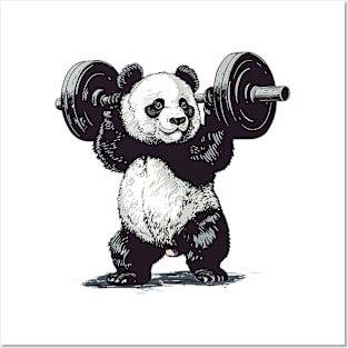 panda at gym Posters and Art